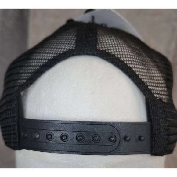 ZYIA Active Hiking Trucker Mesh All Black Hat Snapback New With Tags white patch - Picture 9 of 12